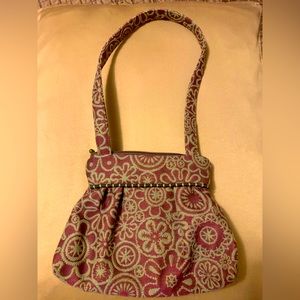 Maruca handbag, purple and tan, like new